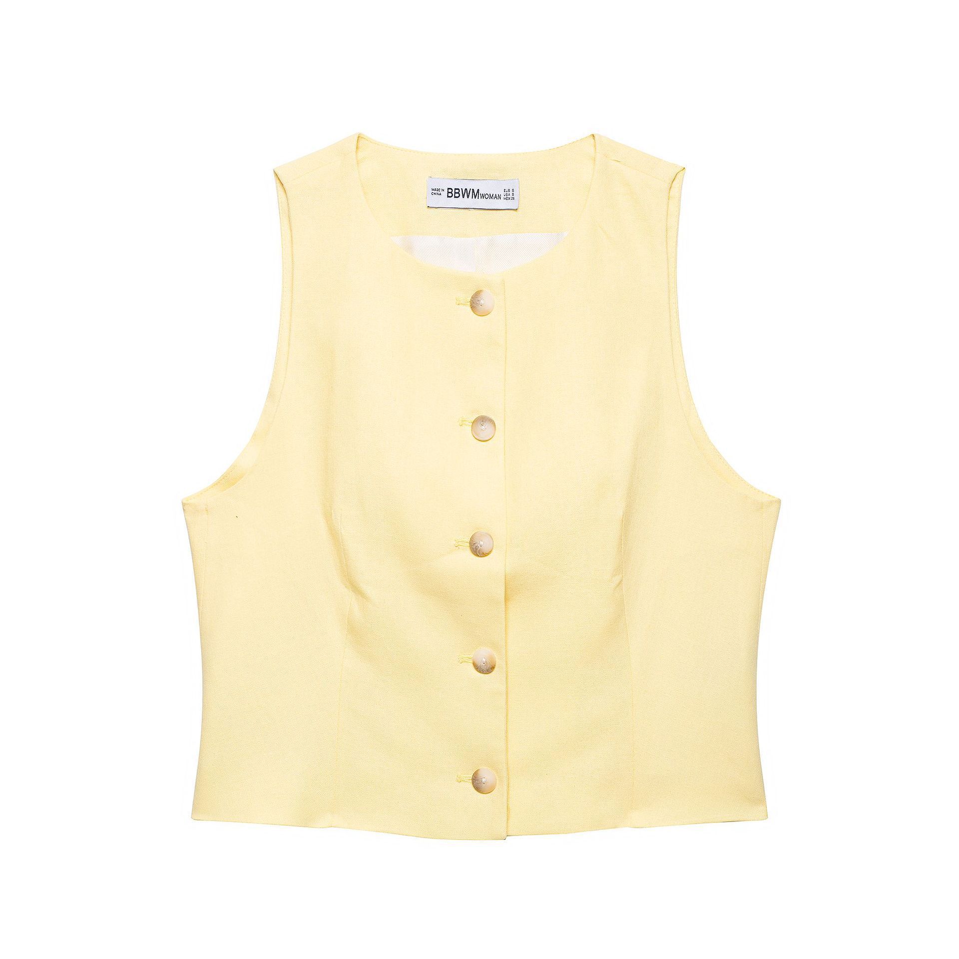 Women's Sleeveless Vest and Shorts Set Solid Color Polyester