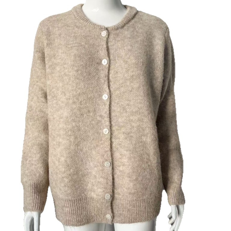 Soft Knit Cardigan with Vintage Shell Buttons