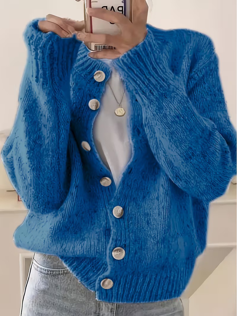 Women's Single-Breasted Knit Cardigan Short Sweater Jacket