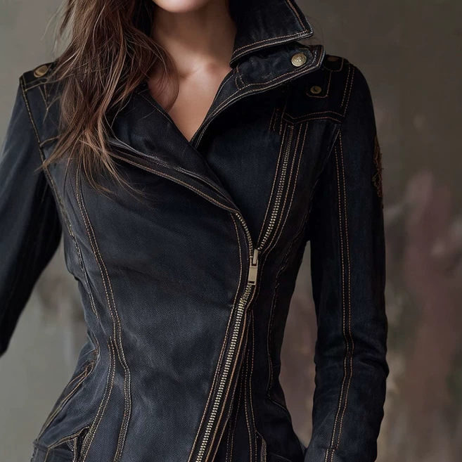 Retro Washed Zip-Up Jacket
