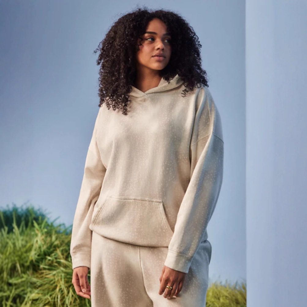 Women's Solid Hooded Long-Sleeve Top & Wide-Leg Pants Set