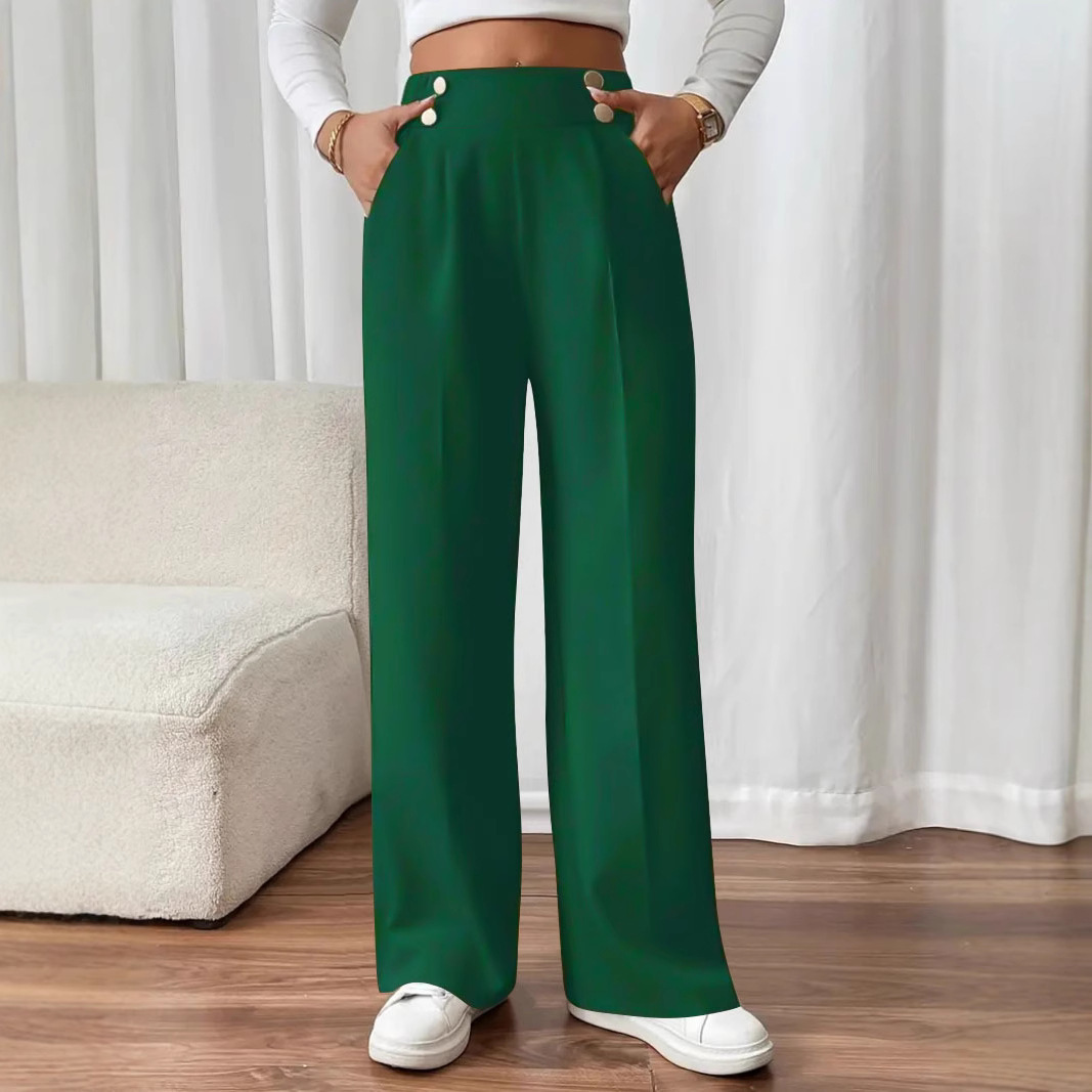 High-Waist Straight-Leg Loose Casual Pants for Women