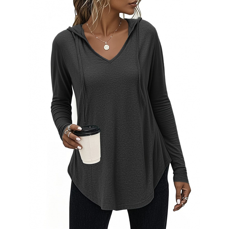 Women's Casual Hooded Long-Sleeve Sweatshirt Top