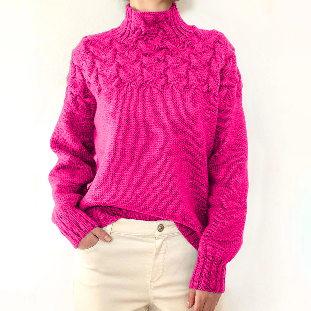 Women's Turtleneck Long Sleeve Sweater Pullover Solid Color