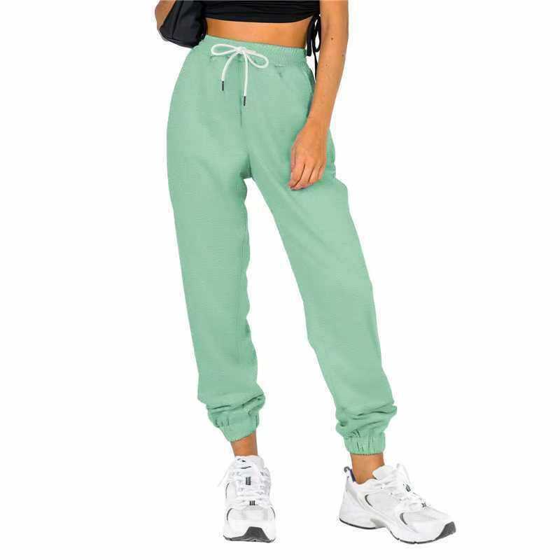 Women's High-Waist Tapered Jogger Pants with Pockets Solid Color