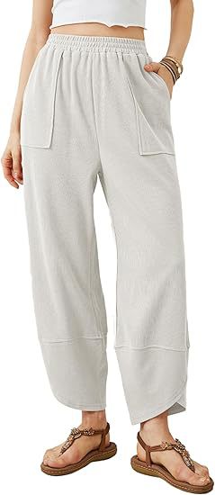 Women's Summer Cropped Harem Pants Casual Loose Fit