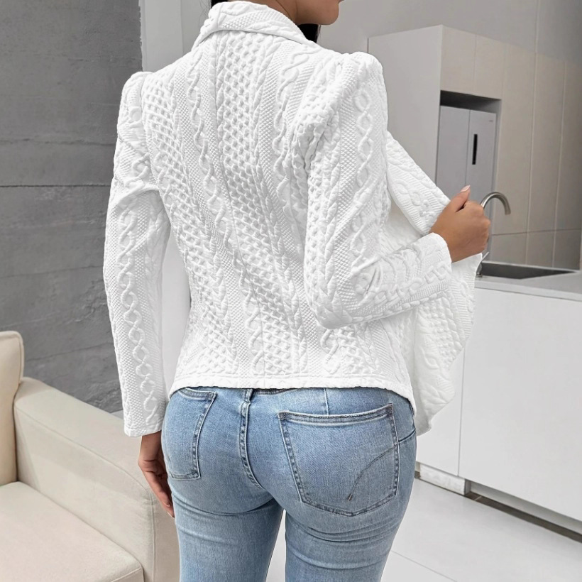 Women's Solid Color Open-Front Cardigan Casual Long-Sleeve Jacket
