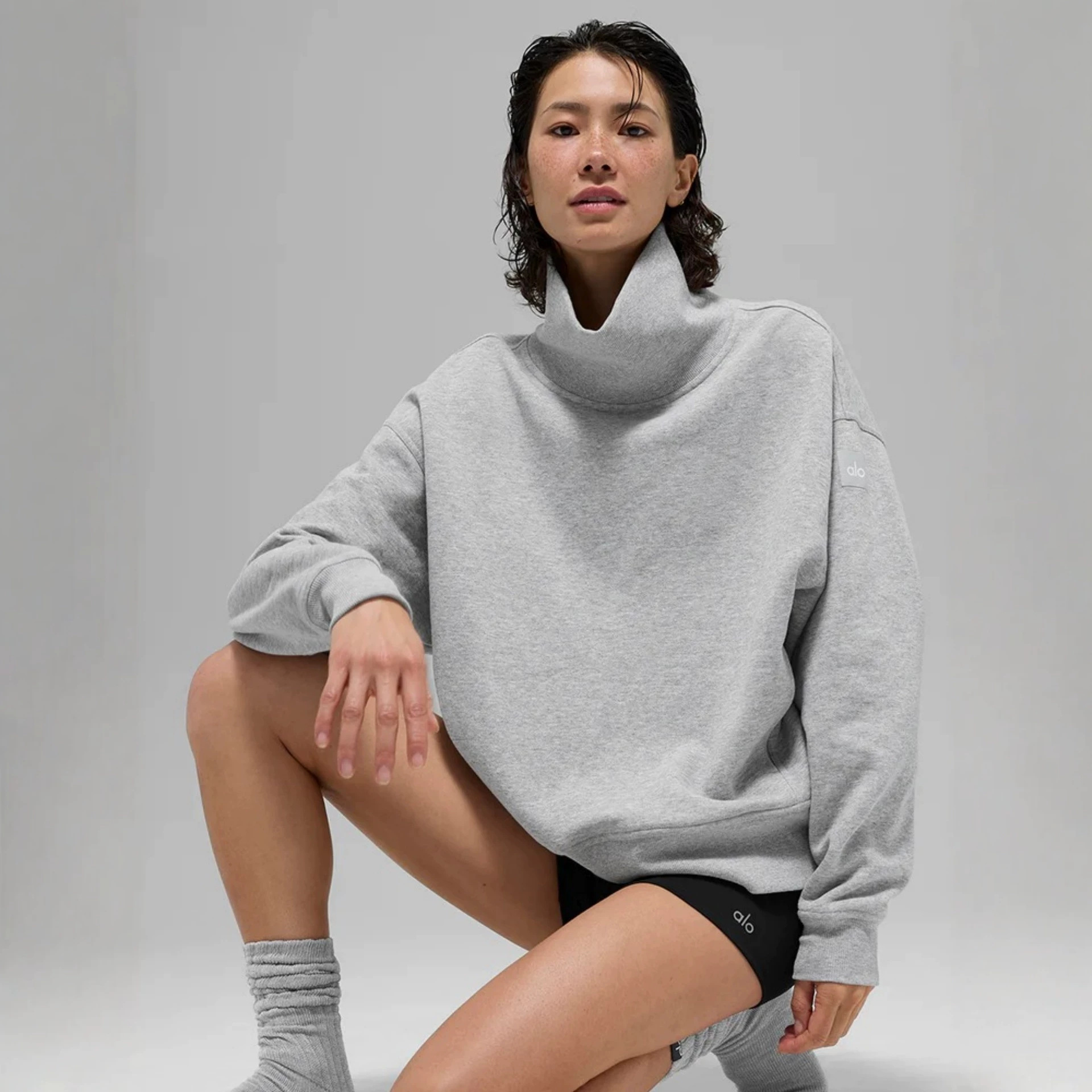 Casual Loose High Neck Pullover Sweatshirt