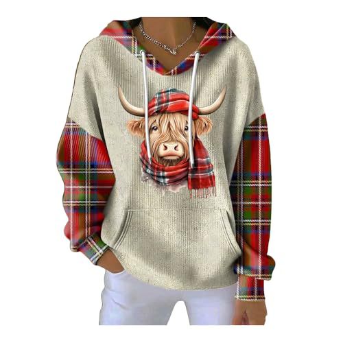 Women's Bull Head Animal Print Casual Hoodie