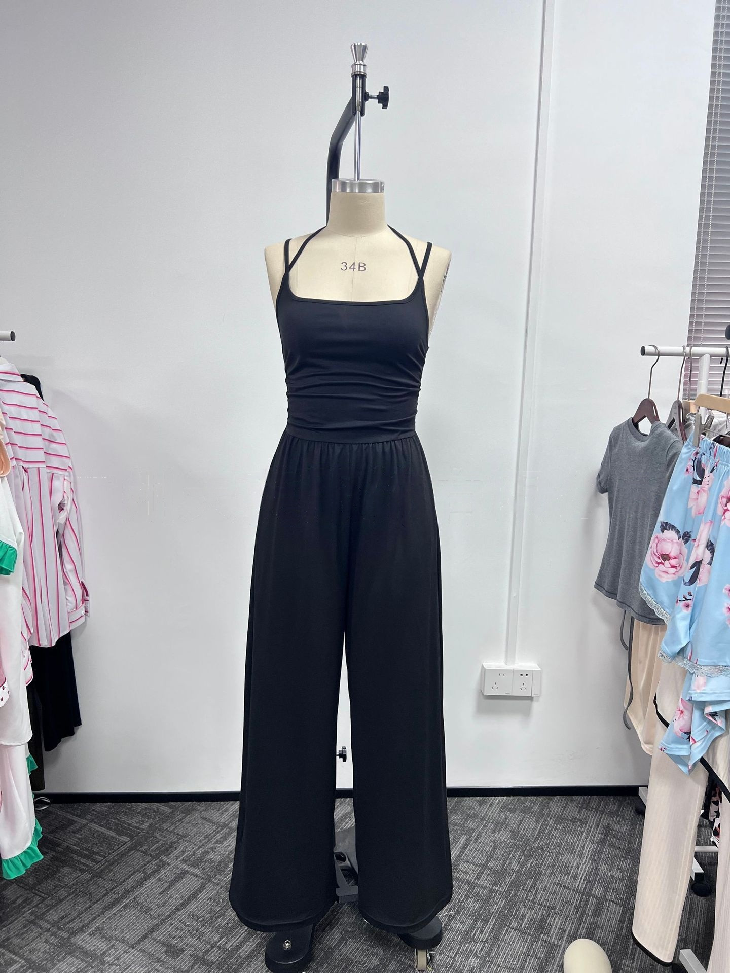 Women's Summer Sleeveless Wide-Leg Jumpsuit Casual Tube Top