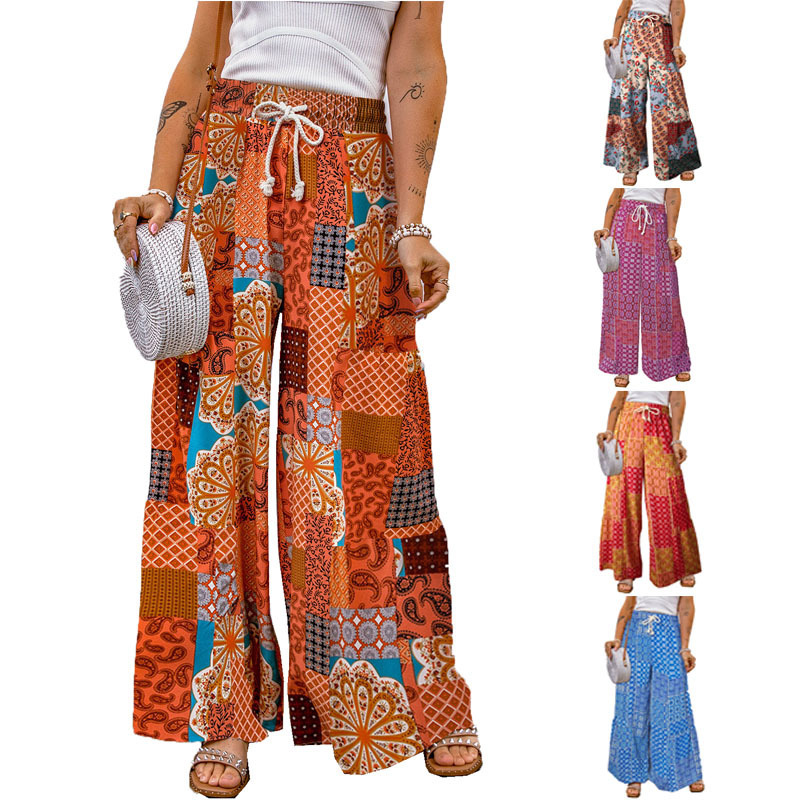 Floral Print Loose Casual Pants
