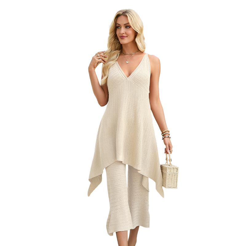Women's Sleeveless Knit Top and Pants Set
