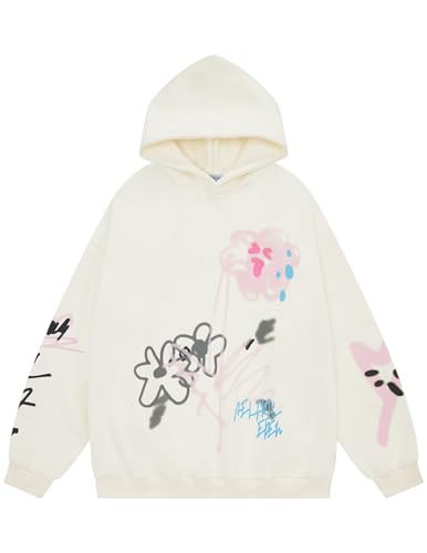 Women's Floral Print Hoodie Long Sleeve Crew Neck Pullover