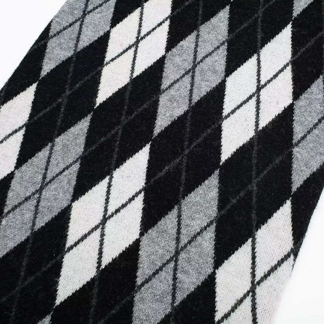 Women's Retro Argyle V-Neck Sleeveless Knit Dress