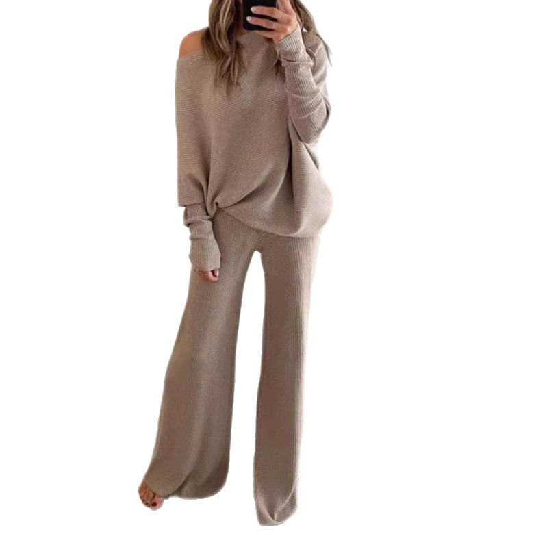 Batwing Sleeve Wide-Leg Pants Two-Piece Set