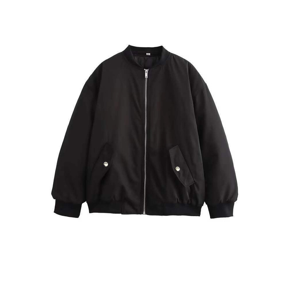 Black Oversized Baseball Jacket