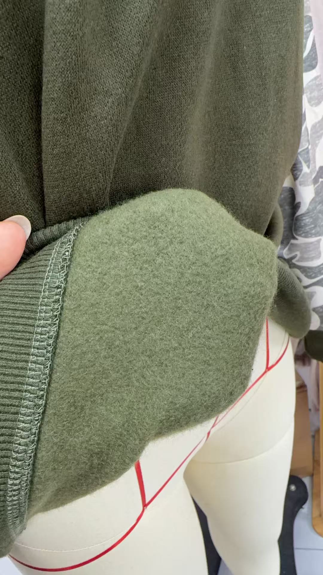 Women's Loose Half-Turtleneck Camo Fleece Pullover Sweatshirt