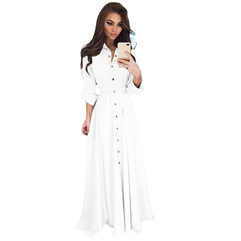 Chiffon V-Neck Flared Maxi Dress