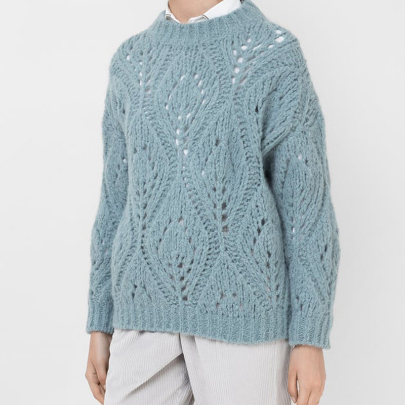 Women's Casual Knit Long Sleeve Solid Crewneck Sweater