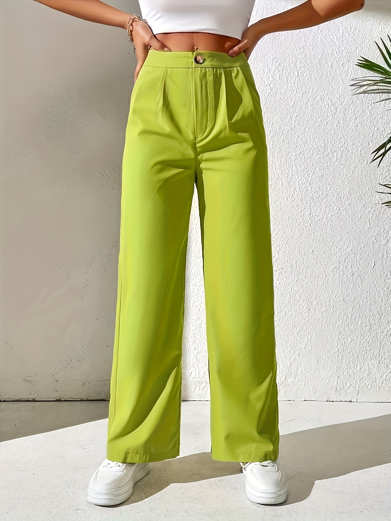 High-Waist Loose Straight Suit Pants for Women