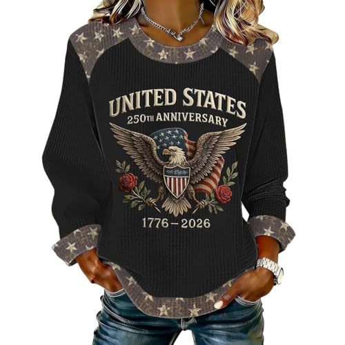 Women's USA Flag Star Print Sweatshirt