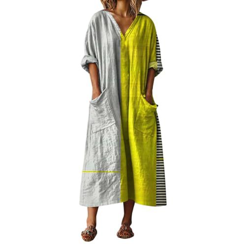Women's V-Neck Boho A-Line Midi Dress
