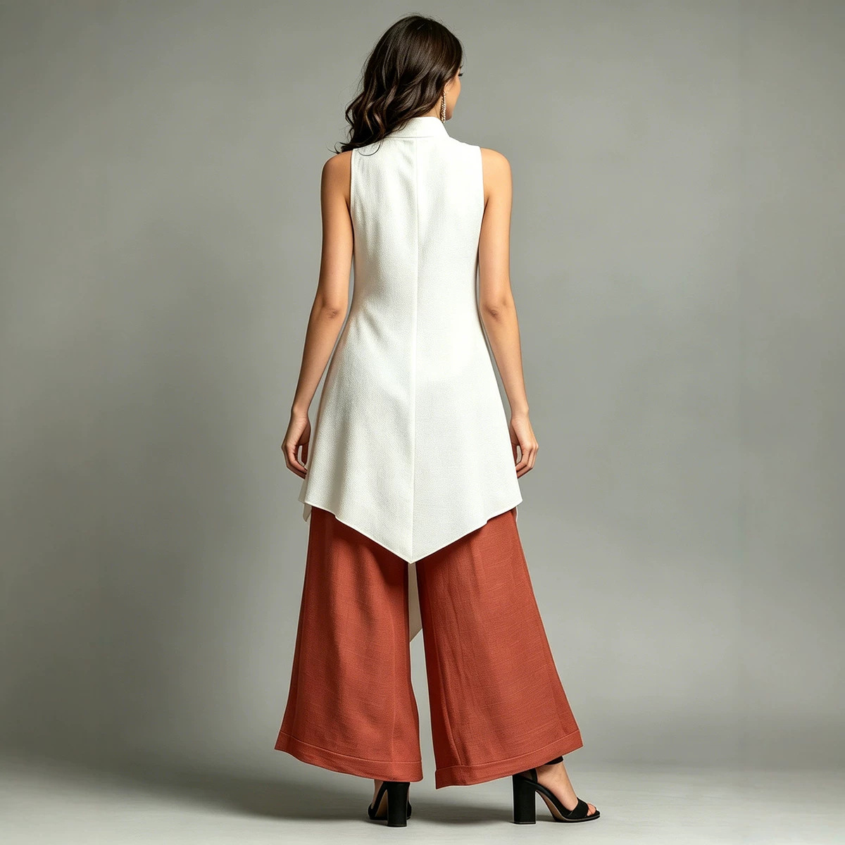 Women's Sleeveless Top and Wide-Leg Pants Set