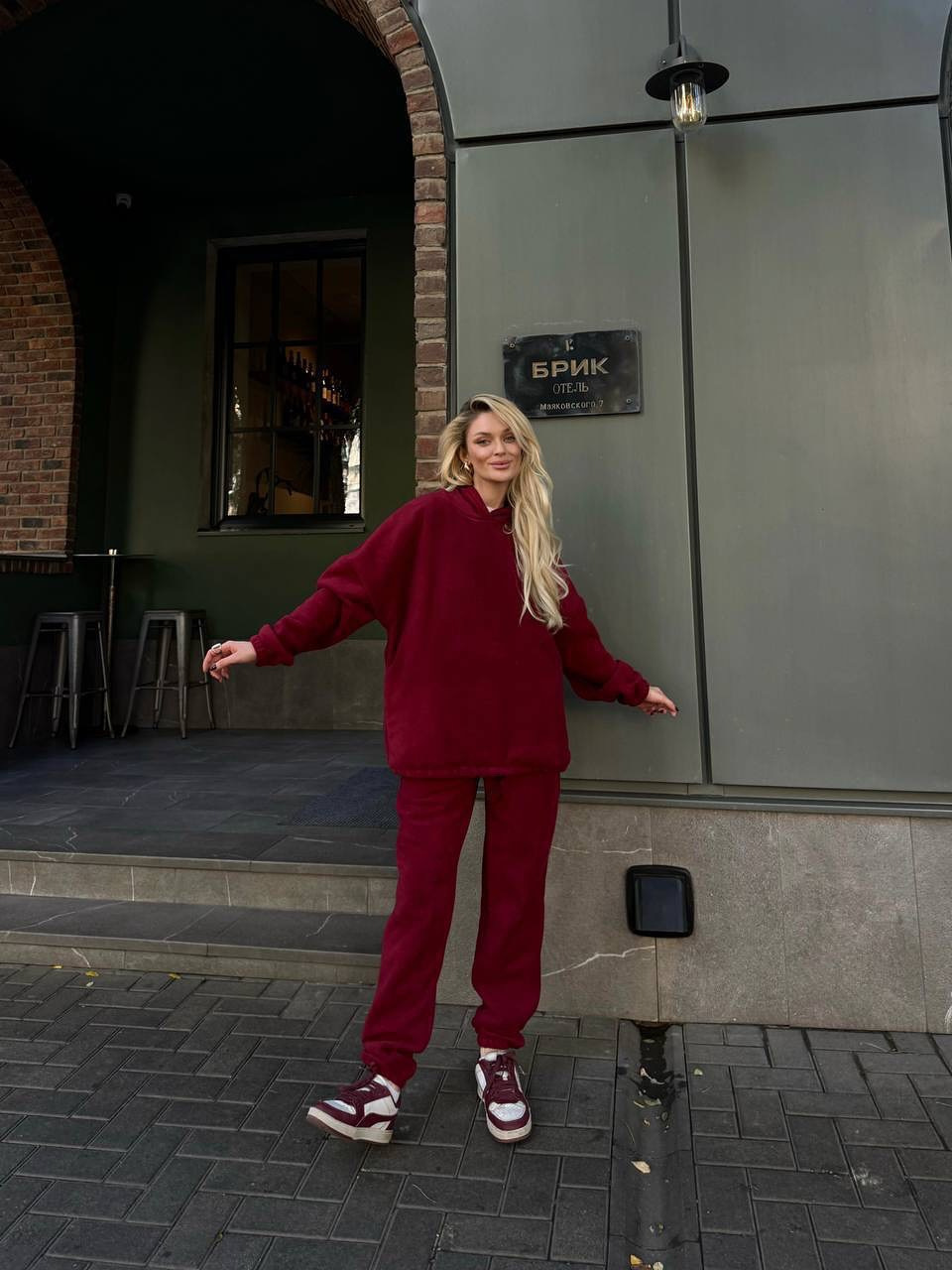 Women's Solid Fleece Hoodie and Jogger Set Long Sleeve Two-Piece