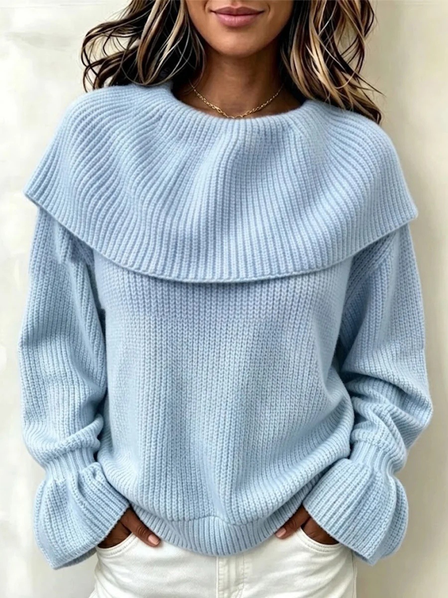 Women's Crewneck Long Sleeve Knit Sweater