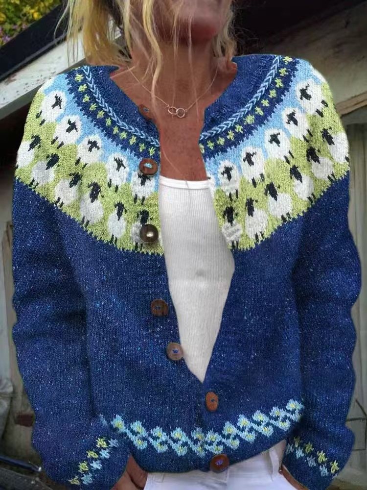 Women's Colorblock Open-Front Cardigan Sweater