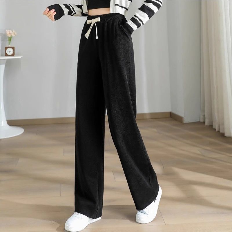 Women's Wide-Leg Straight Pants Plus Size High Waist Draped