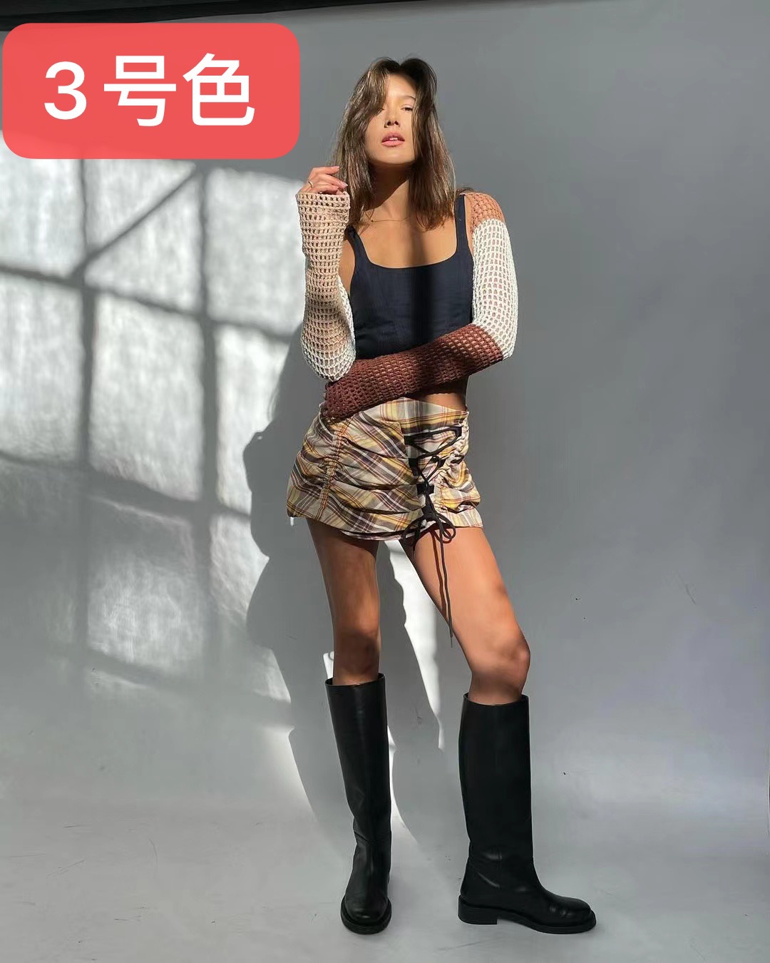 Women's Open-Knit Long-Sleeve Shrug Sweater