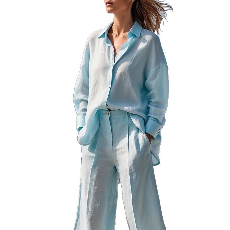 Breezy Two-Piece Long-Sleeve Shirt and Pants Set