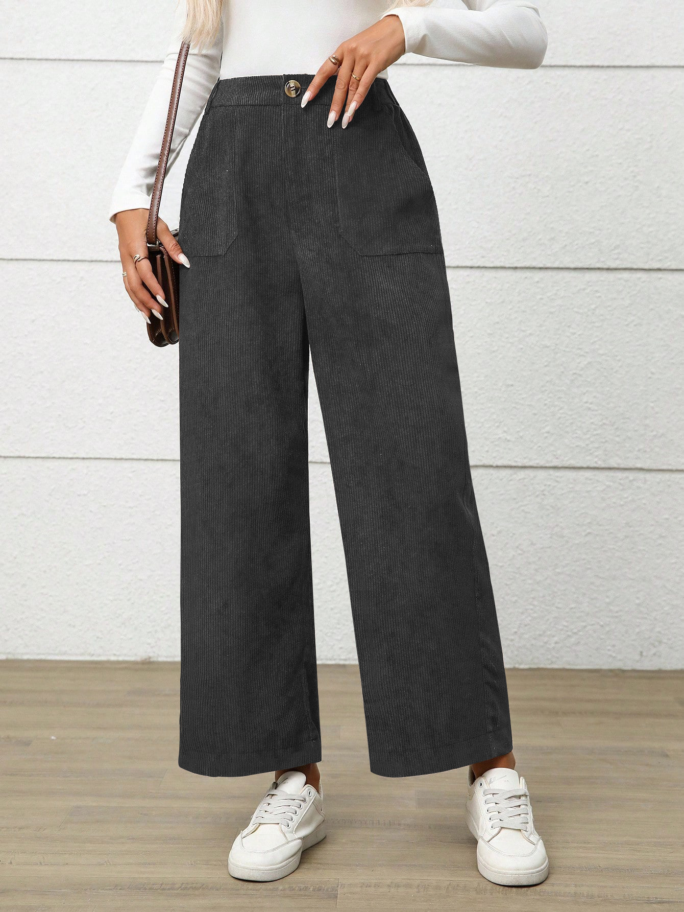 Corduroy Straight-Leg Casual Pants for Women