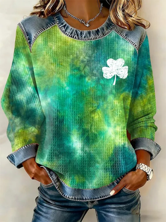 Women's Iris Floral Print Crewneck Sweatshirt