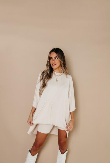 Women's Loose-Fit Short-Sleeve T-Shirt and Shorts Set, Casual Loungewear