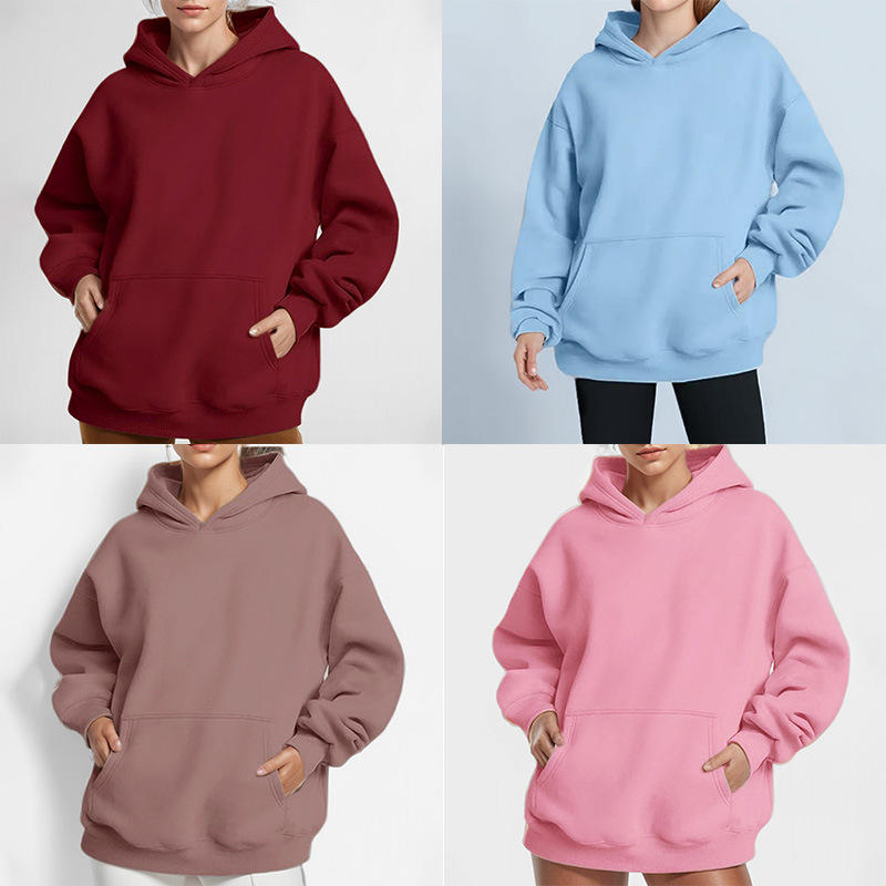 Women's Casual Loose Long-Sleeve Hooded Sweatshirt