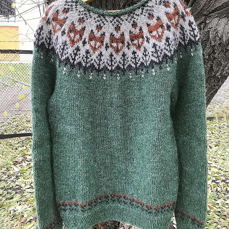 Women's Colorblock Crewneck Pullover Knit Sweater