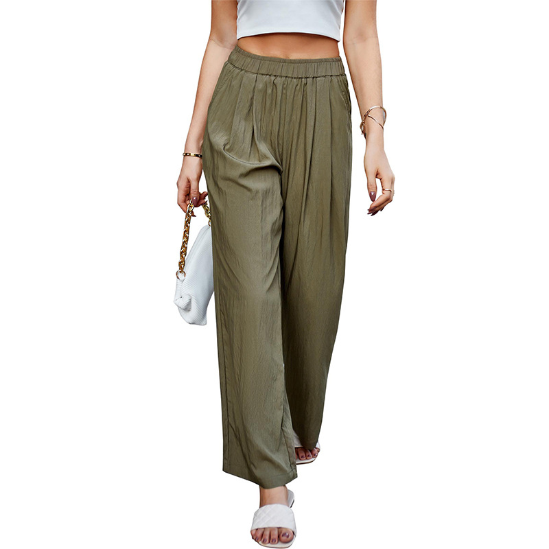 Women's High-Waist Wide-Leg Pleated Pants
