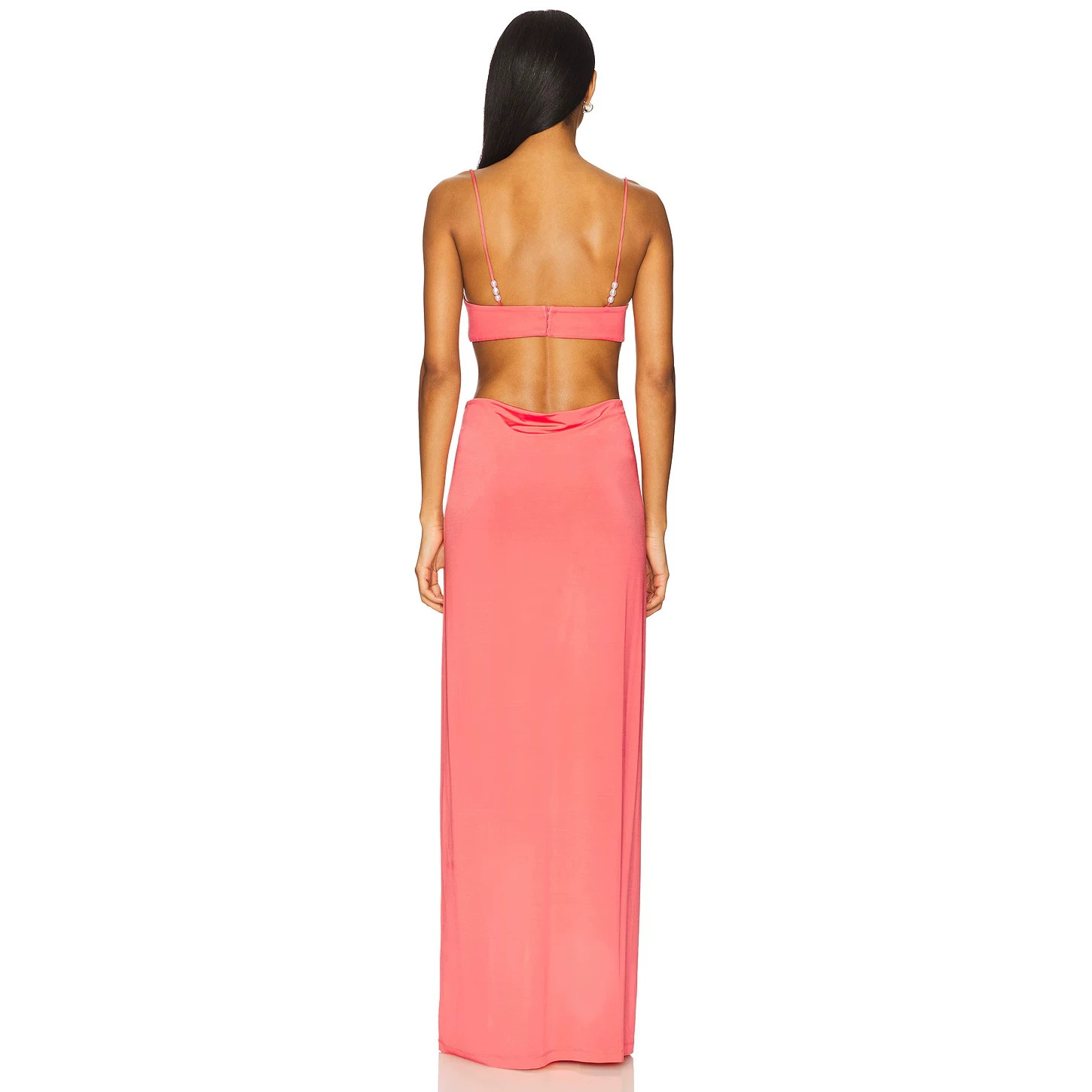 Elegant Spaghetti Strap Backless Bodycon Long Dress