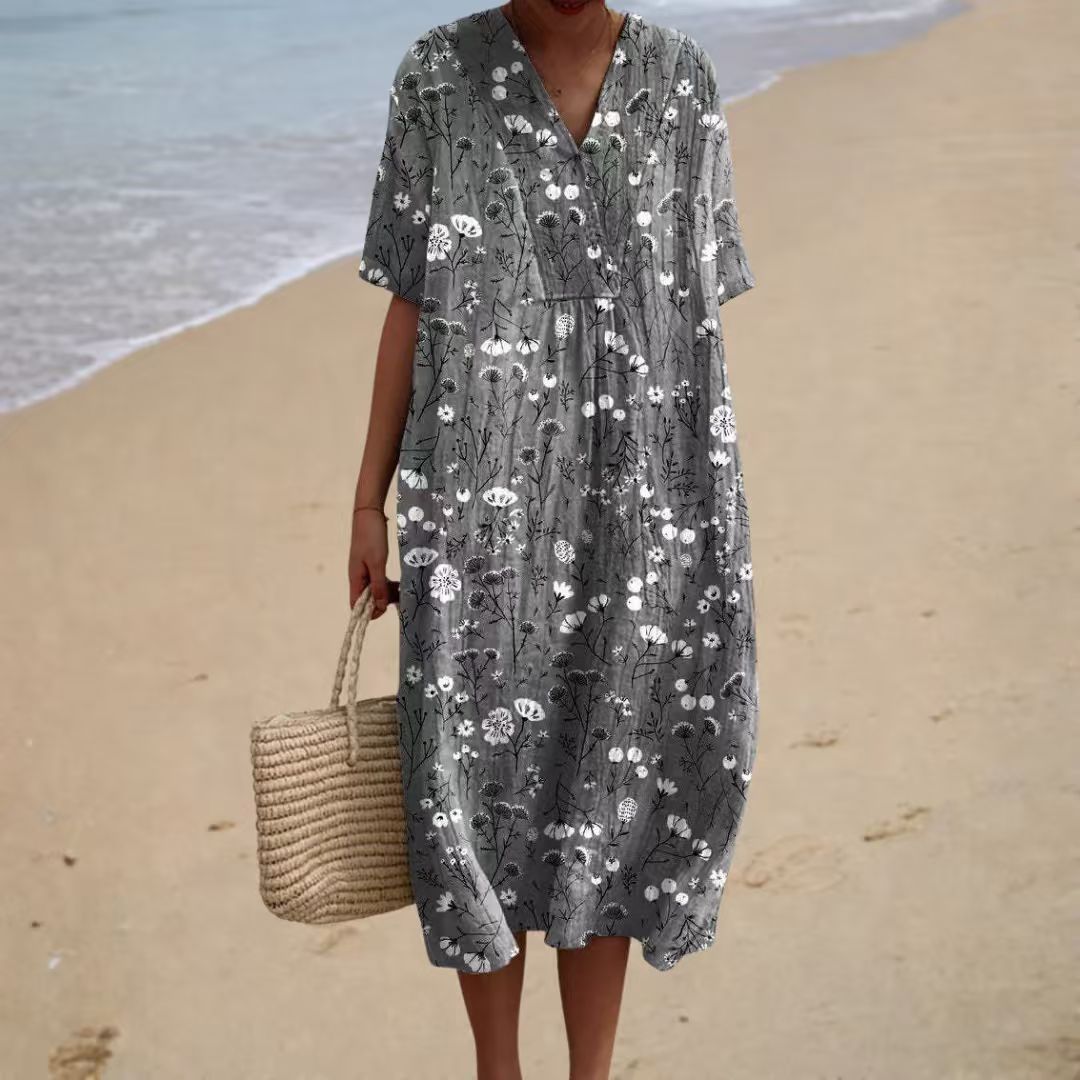 Women's Animal & Plant Print Casual Midi Dress