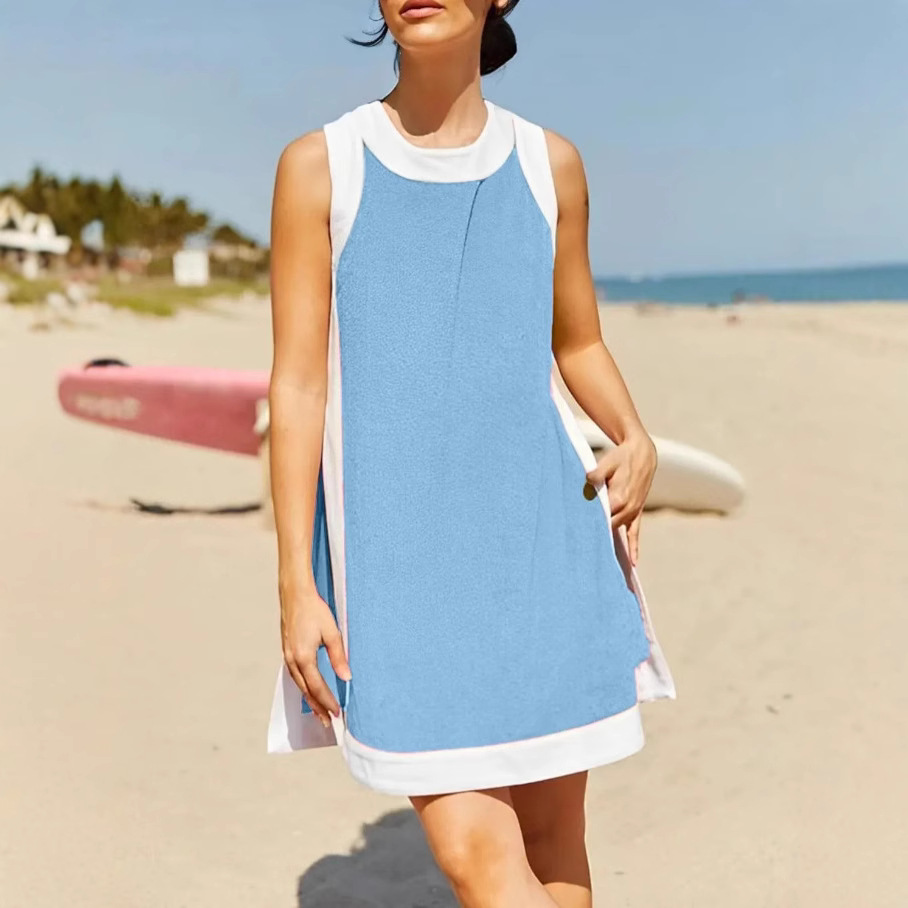 Women's Colorblock Sleeveless Top and Shorts Set