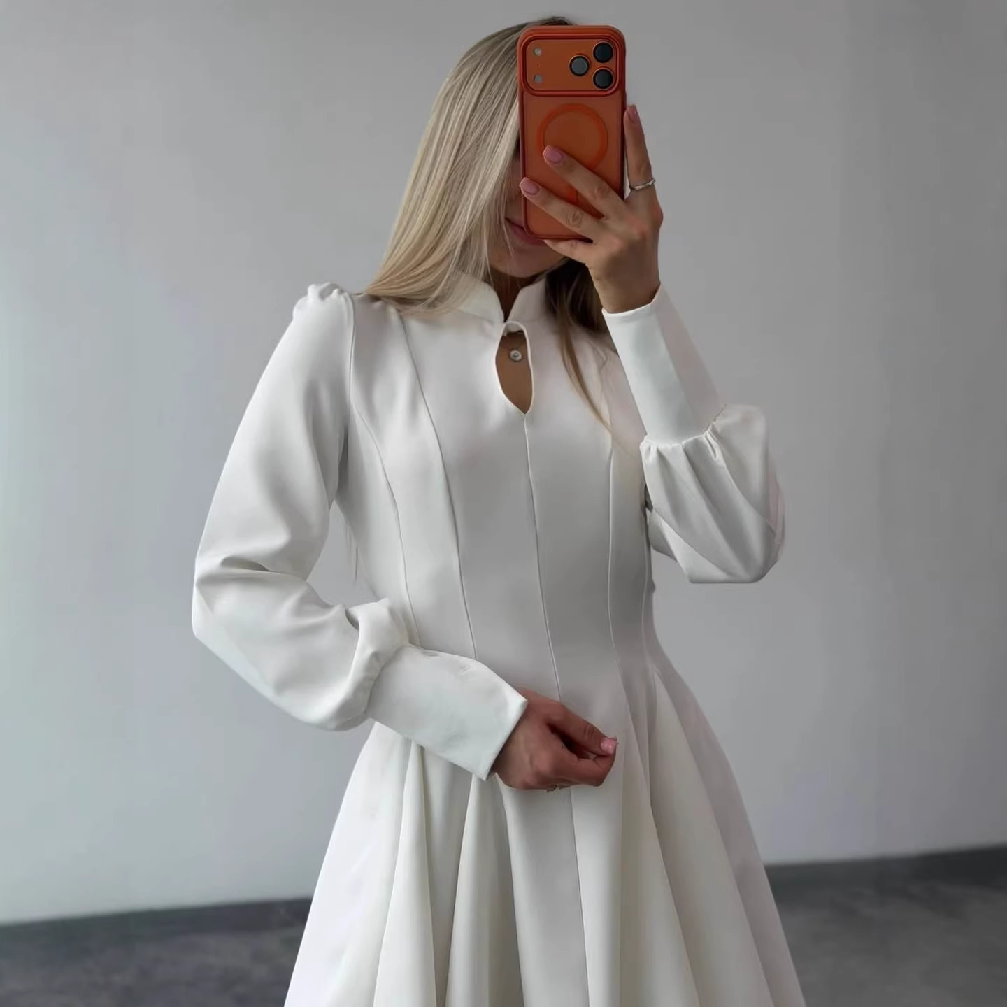 Women's Elegant A-Line Short Dress with Waist-Cinching Slimming Fit