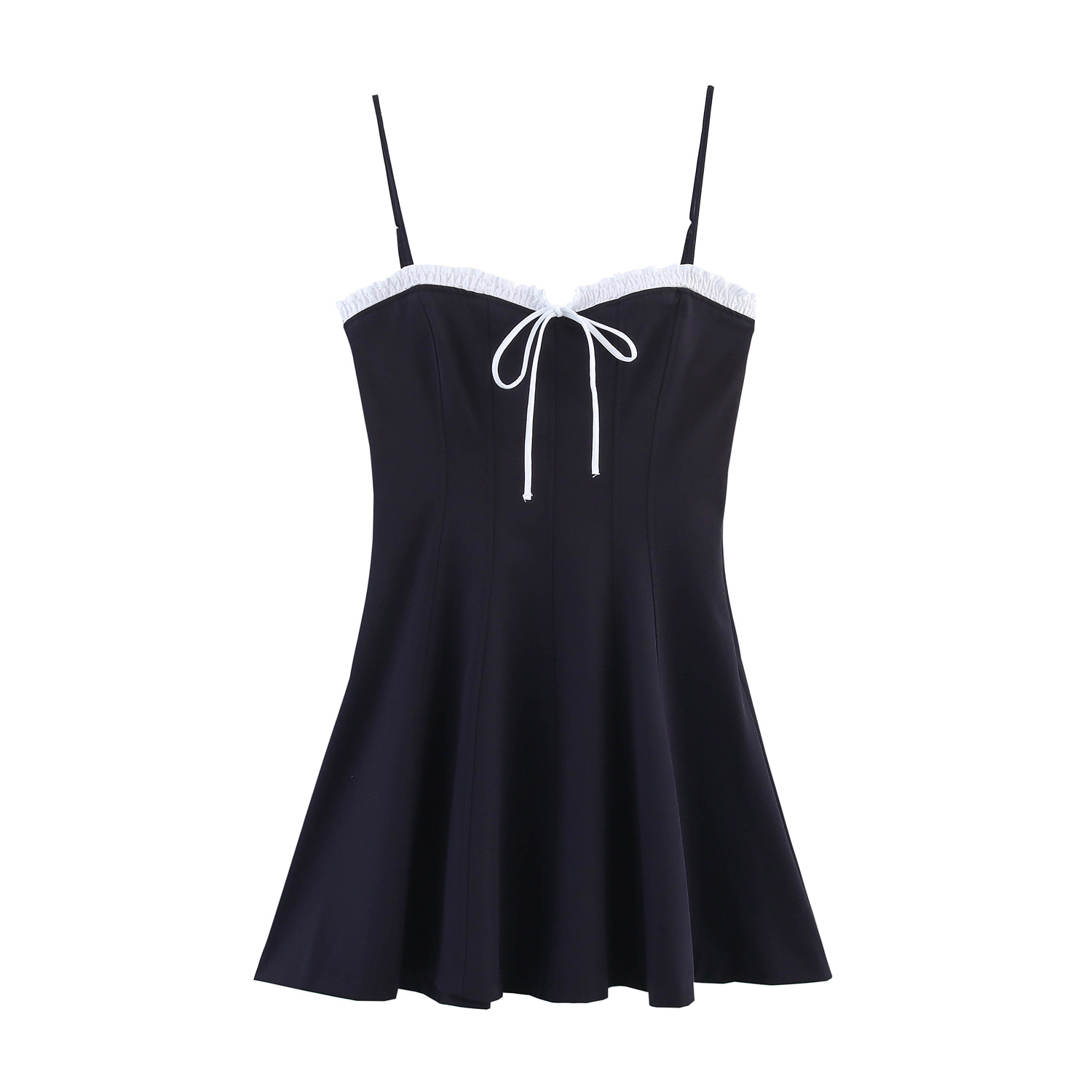 Women's Solid Color Bow Tie Short Dress