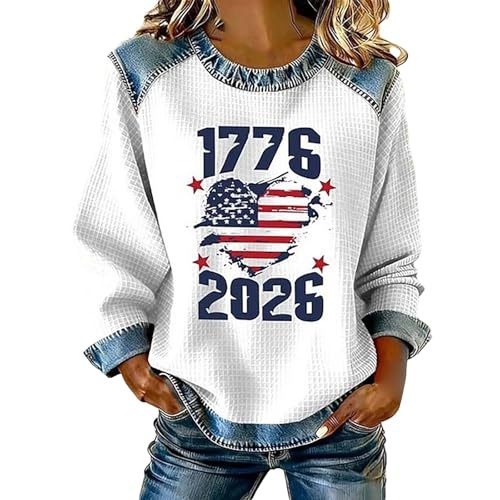 Women's USA Flag Star Print Sweatshirt