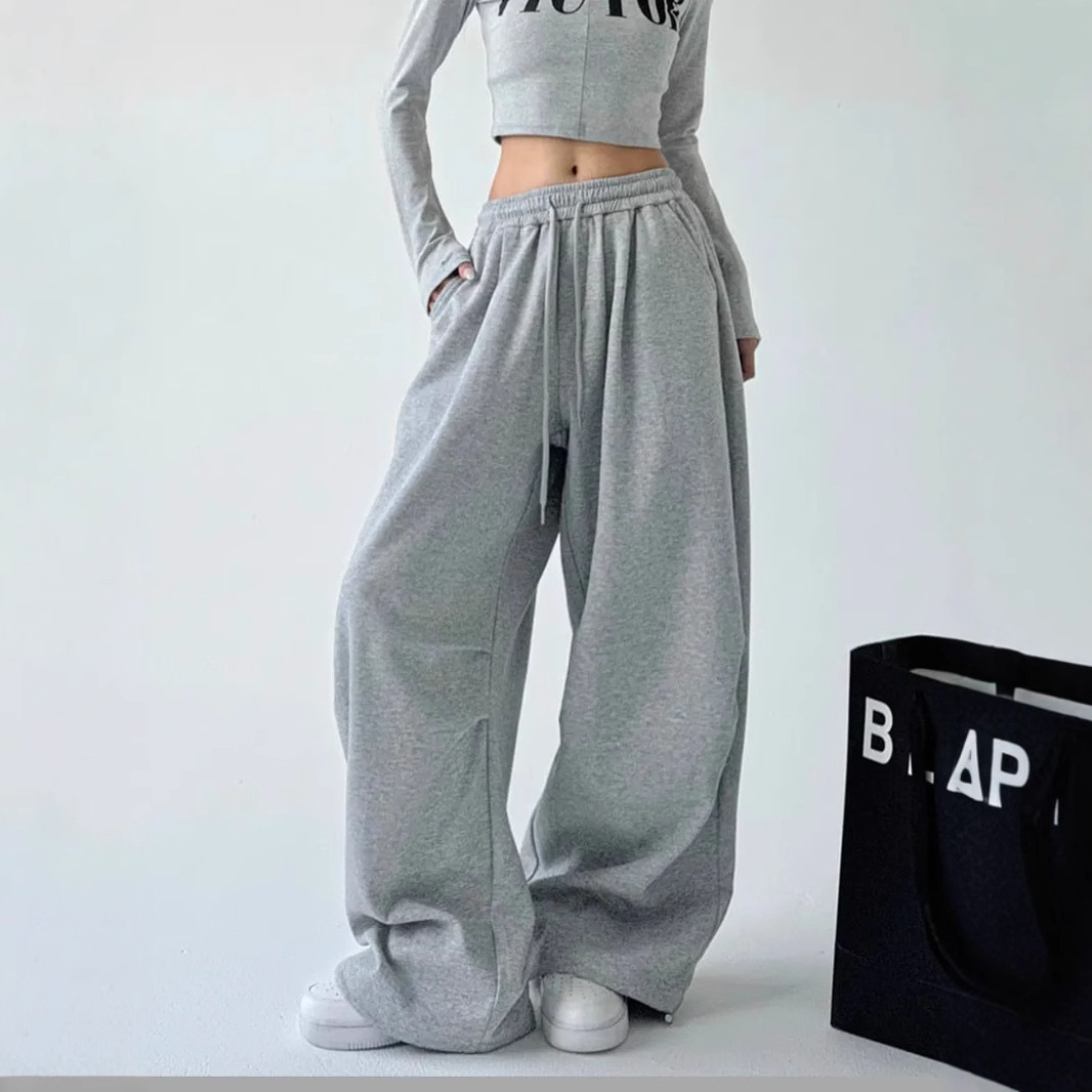 Women's Y2K Lace-Up Wide-Leg Floor-Length Pants