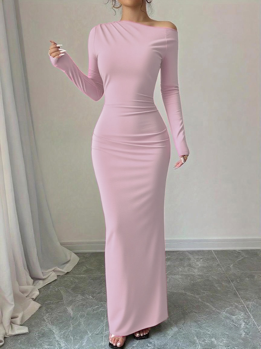 Off-Shoulder Floral Print Bodycon Long Dress