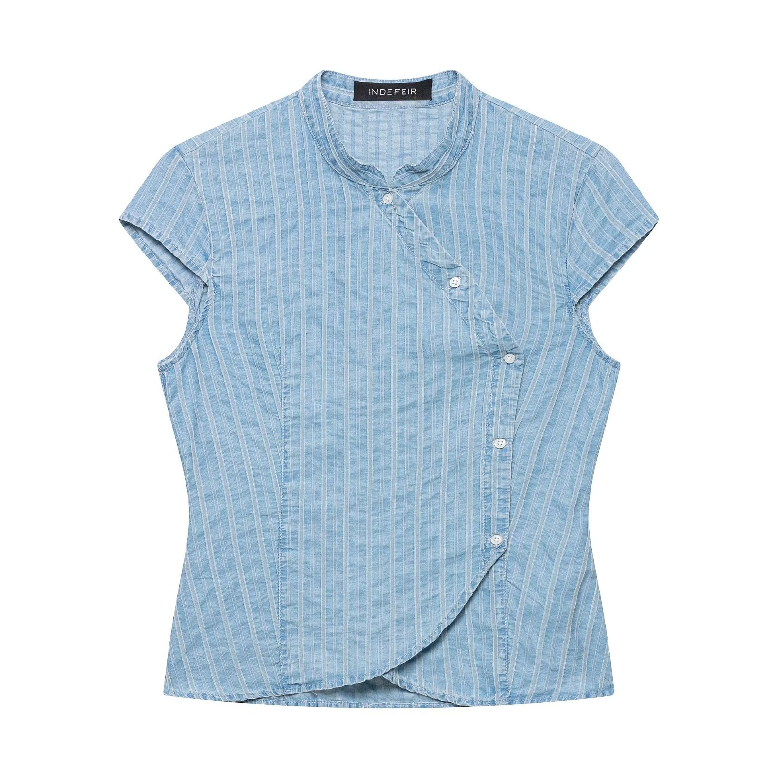 Women's Double-Breasted Shirt and Shorts Set
