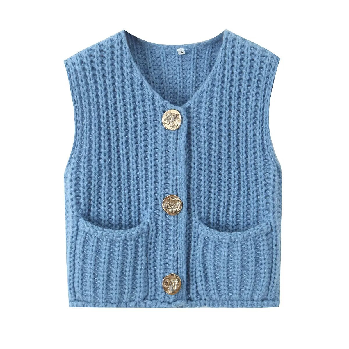 Women's Solid Color Sleeveless Knit Vest