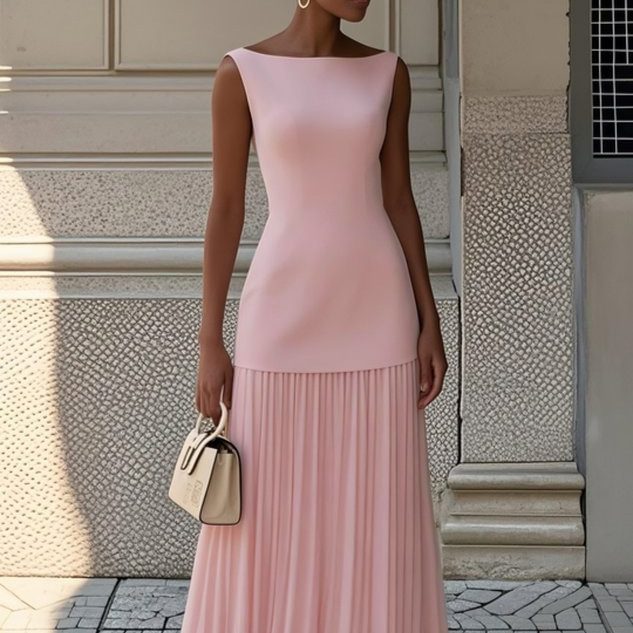 Solid Sleeveless Knit Vest and Midi Skirt Two-Piece Set